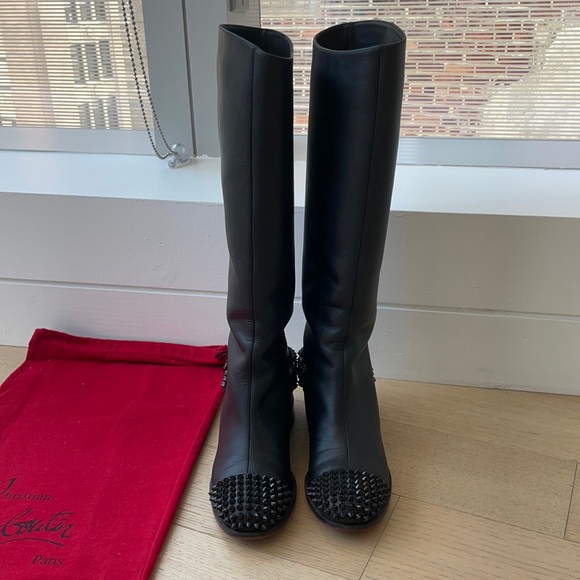 Christian Louboutin Shoes | Christian Louboutin Egoutina Riding Boot Size 38.5 | Color: Black | Size: 8.5 | Dkalfa83's Closet